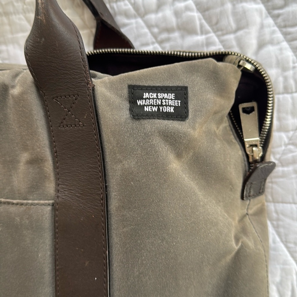 Jack Spade New York Messenger Bag 17x12 - Gray Waxed Leather